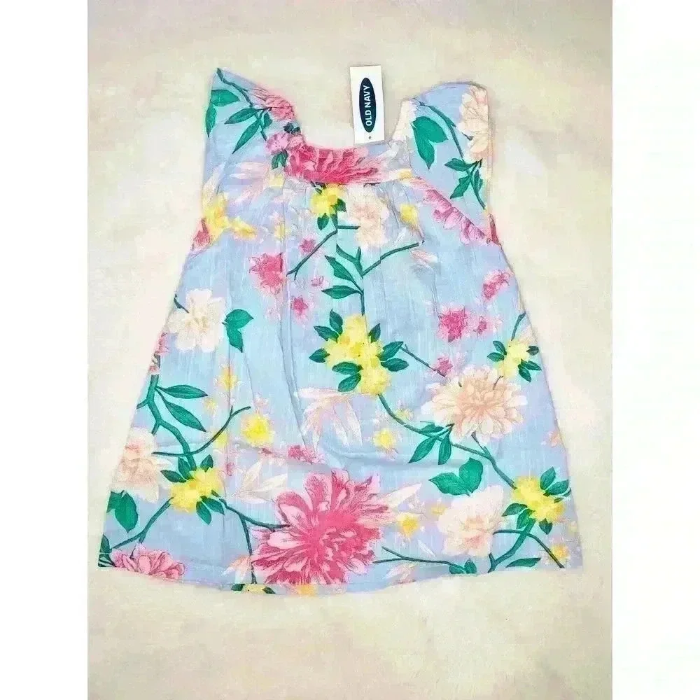 Floral Flutter-Sleeve Dress for Toddler Girls
